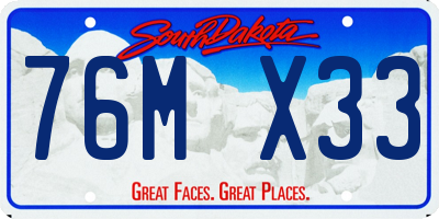 SD license plate 76MX33