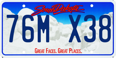 SD license plate 76MX38