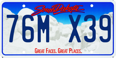 SD license plate 76MX39