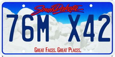 SD license plate 76MX42
