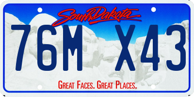 SD license plate 76MX43