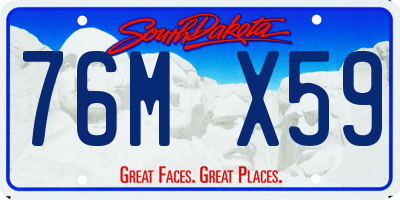 SD license plate 76MX59
