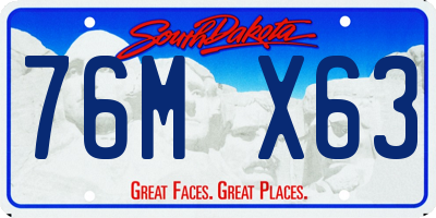 SD license plate 76MX63