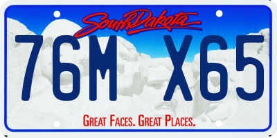 SD license plate 76MX65