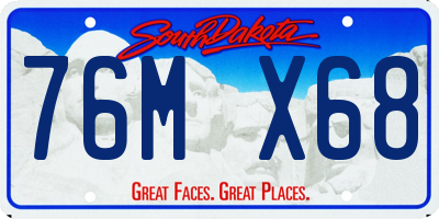 SD license plate 76MX68