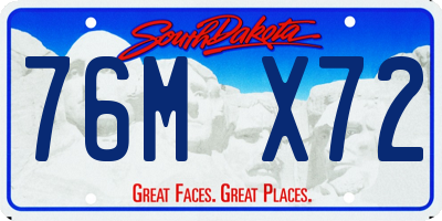 SD license plate 76MX72