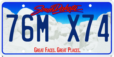 SD license plate 76MX74