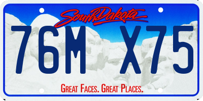 SD license plate 76MX75