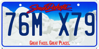 SD license plate 76MX79