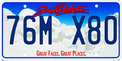 SD license plate 76MX80