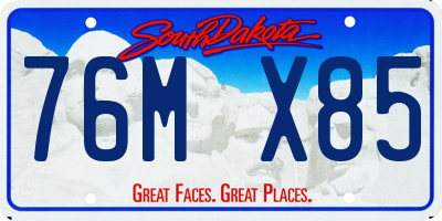 SD license plate 76MX85