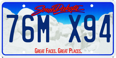 SD license plate 76MX94