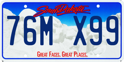 SD license plate 76MX99