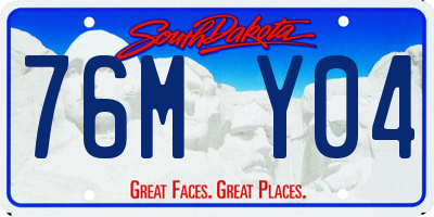 SD license plate 76MY04