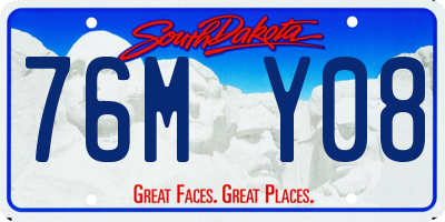 SD license plate 76MY08