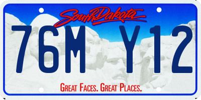 SD license plate 76MY12