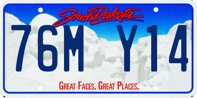 SD license plate 76MY14