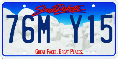 SD license plate 76MY15
