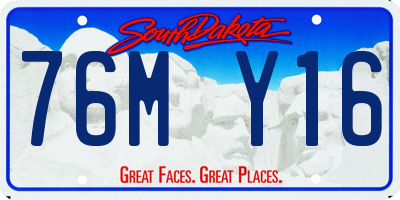 SD license plate 76MY16