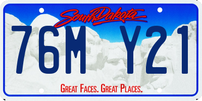 SD license plate 76MY21
