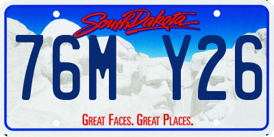 SD license plate 76MY26