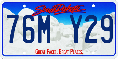 SD license plate 76MY29