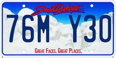 SD license plate 76MY30