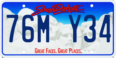SD license plate 76MY34