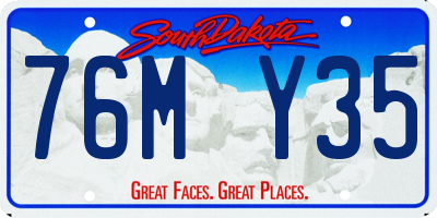 SD license plate 76MY35