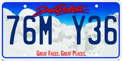 SD license plate 76MY36