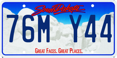 SD license plate 76MY44