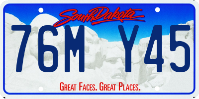 SD license plate 76MY45