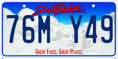 SD license plate 76MY49