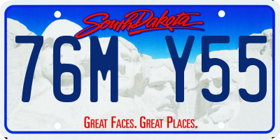 SD license plate 76MY55