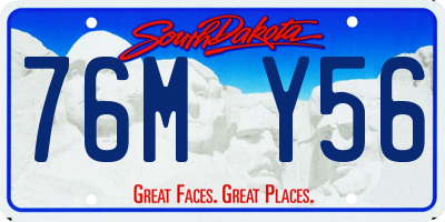 SD license plate 76MY56