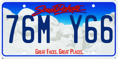 SD license plate 76MY66