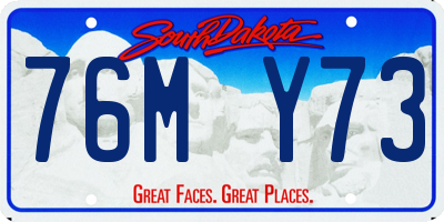 SD license plate 76MY73