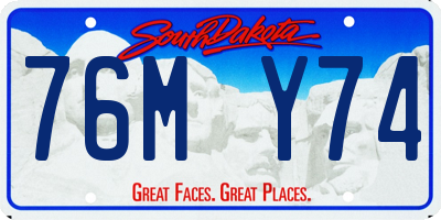 SD license plate 76MY74