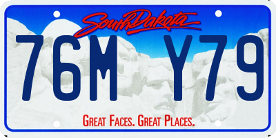 SD license plate 76MY79