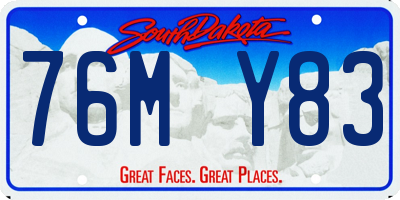 SD license plate 76MY83