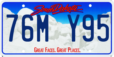 SD license plate 76MY95