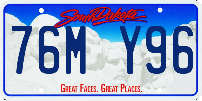 SD license plate 76MY96