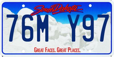 SD license plate 76MY97