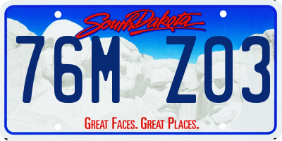 SD license plate 76MZ03