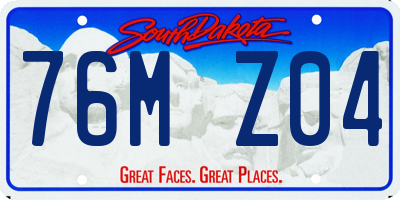 SD license plate 76MZ04