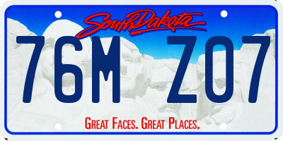 SD license plate 76MZ07