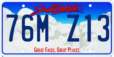 SD license plate 76MZ13