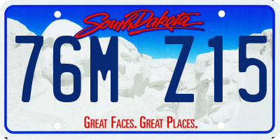 SD license plate 76MZ15