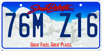 SD license plate 76MZ16