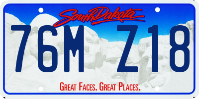 SD license plate 76MZ18